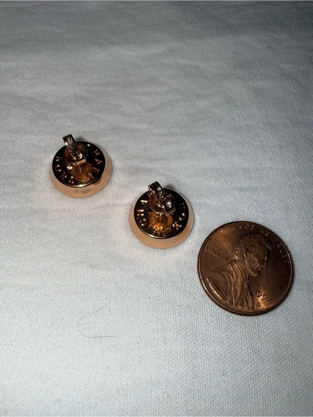Michael Kors Rose Gold Tone Crystal Halo MK Round Stud Earrings